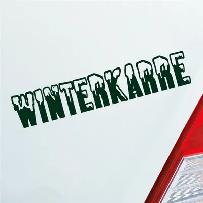 Produktbild von Auto Aufkleber Winterkarre Tuning 15x3 cm Dunkelgrün Sticker Heckscheibenaufkleber