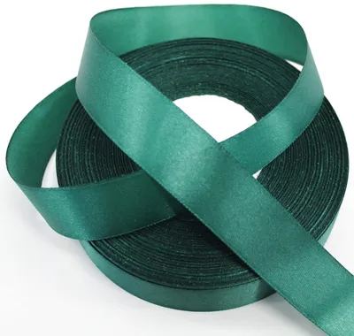 Polyester Taftband 50 m x 25 mm, Satin-Effekt, dunkelgrün