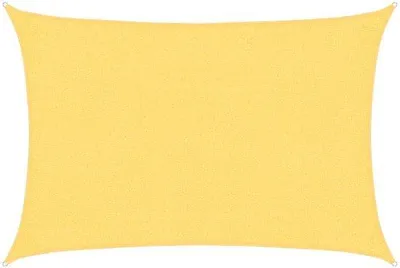 Image de Toile d'ombrage rectangulaire 2 x 3 m, beige, en HDPE, protection UV à 90 %, respirante et imperméable - Balcon, terrasse, jardin, parasol
