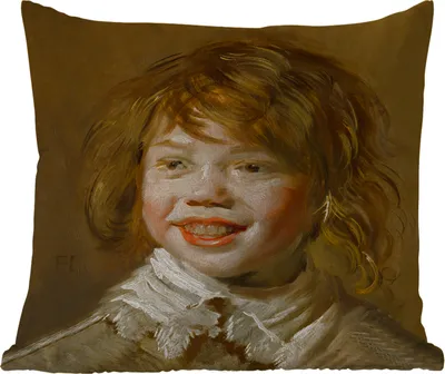 Produktbild von MuchoWow® Outdoor Kissen - Lachender Junge - Gemälde von Frans Hals - 60x60 cm - Wetterfest - Lounge Kissen - Dekoration - Schlaf Kissen