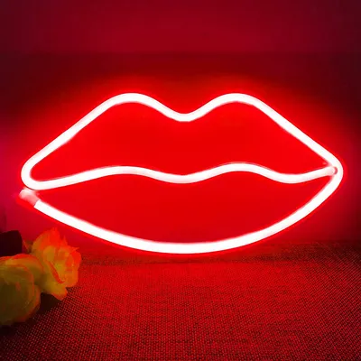 Immagine prodotto di LED decorativo al neon Labbra rosse