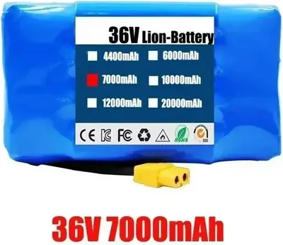 Zdjęcie produktu dla Akumulator litowo-jonowy 36 V 10s2p do samobalansujących się hulajnóg elektrycznych/monocyklów/hoverboardów – zestaw akumulatorów o dużej pojemności 7000 mAh