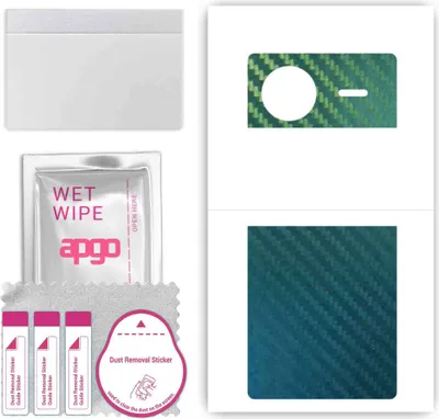 Produktbild von apgo Rückseite Schutzfolie, Skin, kompatibel mit Vivo X Flip, Hinten Displayschutzfolie aus Vinylfolie, kratzfest, einfache Montage - Kohlenstoff-Chamäleon CAKA1