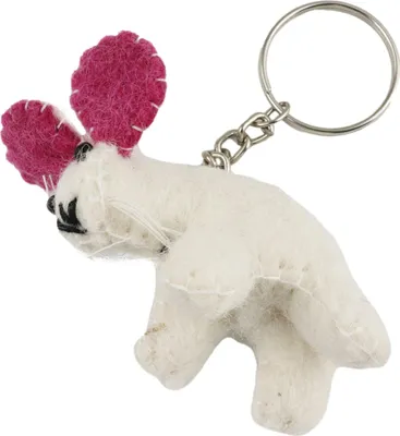 Produktbild von Schlüsselanhänger - Hase - rosa-weiß
