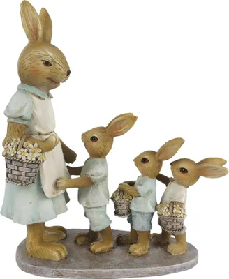 Produktbild von Clayre & Eef Figur Kaninchen 19 cm Braun Grün Kunststoff