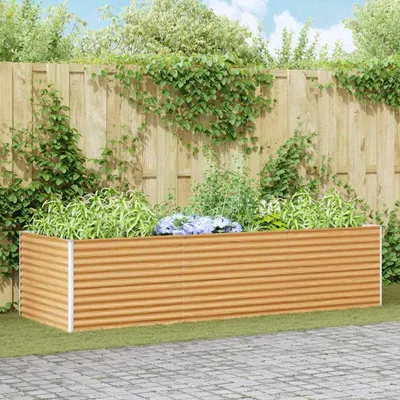 Produktbild von "Schlussverkauf" Hochbeet im Garten - 1 pc - Blumenbeet/Gartenbeet - Hellbraun 290x100x68 cm Verzinkter Stahl  C13500