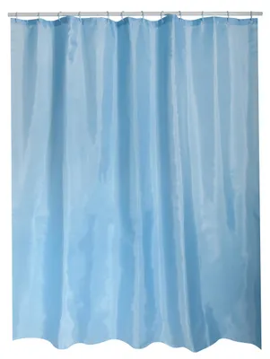 Produktbild von Anti-Schimmel-Duschvorhang – antibakteriell, waschbar, wasserdicht, mit 12 Duschvorhangringen – Polyester, „Hellblau“, 120 x 200 cm
