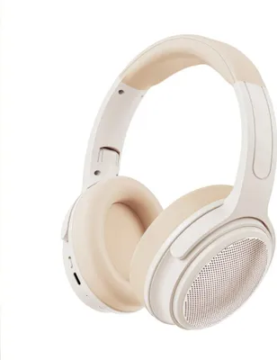 ANC Bluetooth-Kopfhörer mit Geräuschunterdrückung, On-Ear-Audio 2-in-1,Off-white