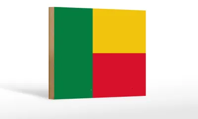 Produktbild von Holzschild Flagge Benins 18x12cm Flag of Benin