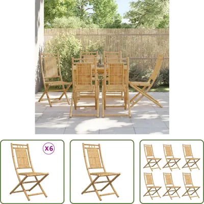 Obrázek produktu pro Living Store, sada 6 skládacích zahradních židlí, rozměry 46x66x99 cm, materiál: bambus