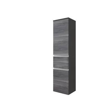 Obrázek produktu pro Midischrank >Arezzo< in Eiche Rauchsilber Nachbildung - 40x154x35cm (BxHxT)