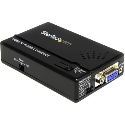 Produktbild von StarTech.com Composite und S-Video auf VGA Video Konverter mit Scaler - Funktionen: Signalumwandlung, Videoskalierung - PAL, NTSC - S-Video - Composite-Video-Anschluss