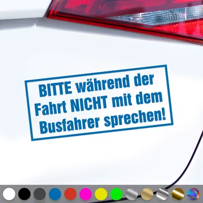 Produktbild von PantherPixel Busfahrer Aufkleber Während Der Fahrt Nicht Sprechen Sticker Auto Geschenkidee Farbe Blau