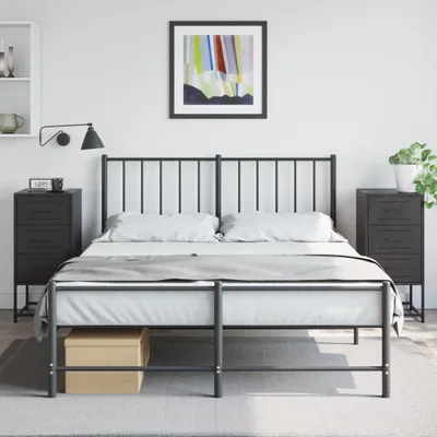 Produktbild von vidaXL Nachttische 2 Stk. Schwarz 36x39x78 cm Stahl