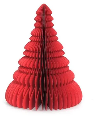 Only Natural – Wabenpapier-Weihnachtsbaum – Rot – 30 cm – Ansicht 1