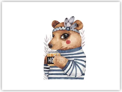 Produktbild von Poster - Poster ohne Rahmen - Anthropomorphisierung Bär Kinder - 40x30 cm - Wand Bild - Wanddeko - Wandbilder - Kunstposter - Wandposter - Bilder - Kunstdruck - Wanddekoration - P2XAA40x30-4367