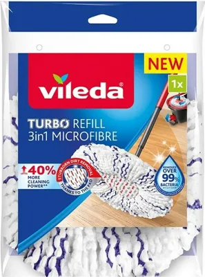 Produktbild von Vileda 4023103227439, Wischbezug, Blau, Weiß, Mikrofaser, 1 Stück(e)