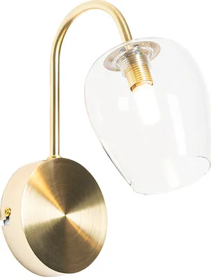 Produktbild von QAZQA - Klassisch I Antik Klassische Wandlampe Gold I Messing mit Glas - Elien I Wohnzimmer I Schlafzimmer - Stahl Rund - LED geeignet G9