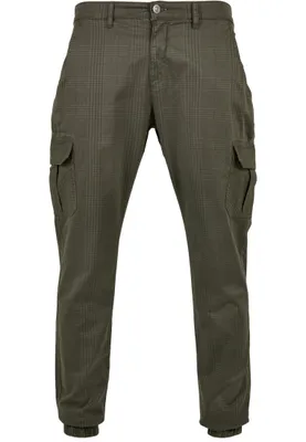 Produktbild von Urban Classics - Glencheck Cargo Jogger Hose oliv - S
