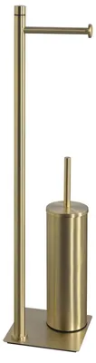 Produktbild von Gedy TRILLY Ständer mit Toilettenpapierhalter und WC-Bürste, eckig, Gold matt