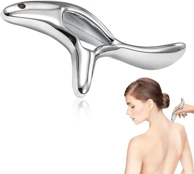 Produktbild von Triggerpunkt Massagegerät Gua Sha Stein, Zinklegierung, 170 g, für Gesicht und Nacken
