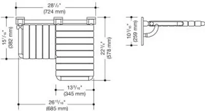 Produktbild von HEWI 801.51BUS32R 95 Duschklappsitz, L-förmig (USA), re,
