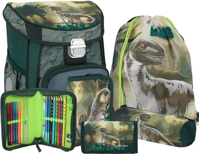 Produktbild von Spirit Schulranzen Set Vision Raptor Dinosaurier 11-teilig gefüllt