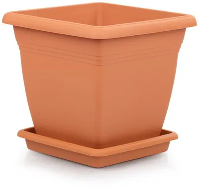 Productafbeelding van Hoge Bloempot - Wateropvang - 21x20cm - Terracotta