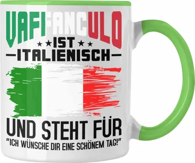 Produktbild von Trendation - Italiener Tasse Geschenk Vaffanculo Sizilien Tourist Reisen Lustiger Spruch  (Grün)