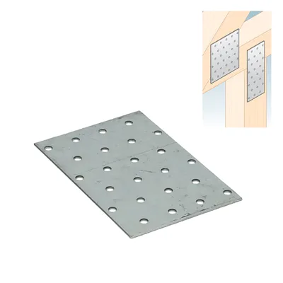 Produktbild von Lochplatte Flachverbinder Holzverbinder Nagelplatte Lochblech Verbinder 8x12cm