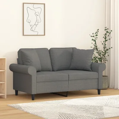 Image de The Living Store Coussin décoratif 2 pcs. Gris foncé 40x40 cm Tissu