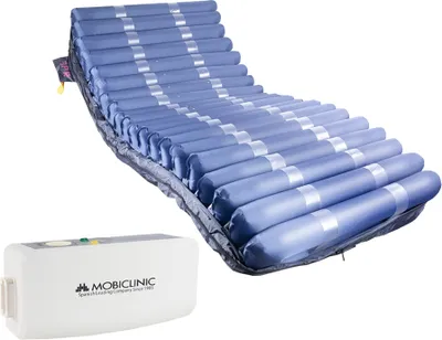 Produktbild von Mobiclinic Pro, Antidekubitusmatratze mit Luft, 200x120x22, Mobi 4 Plus, 120 cm breit, TPU-Nylon, 20 Luftzellen, Für Dekubitus Grad IV, Blau