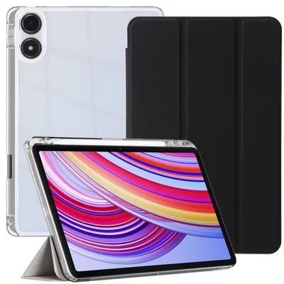 Image de Coque pour Xiaomi Redmi Pad Pro 12,1 Pouces, Protection Antichoc Silicone Renforcé avec Porte-Stylet - Noir