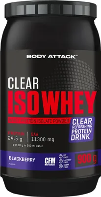 Produktbild von Body Attack Clear Iso-Whey 900g Blackberry