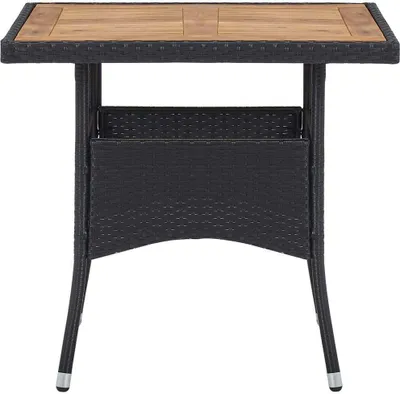 Produktbild von vidaXL Garten-Esstisch Schwarz Poly Rattan und Massivholz Akazie