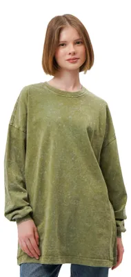Produktbild von Longsleeve Damen - Größe 3XL/4XL - 100% Baumwolle - Stonewash - Oversize Schnitt - Bequem und Stylisch