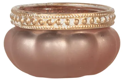 Image de Clayre & Eef Bougeoir Ø 6x4 cm Verre rose