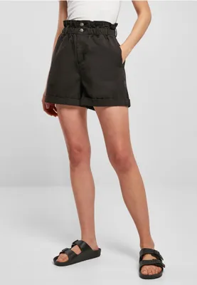 Zdjęcie produktu dla Damskie szorty Urban Classics Ladies Paperbag Shorts, czarne – rozmiar 27
