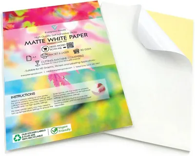 Immagine prodotto di Carta adesiva A4, 100 fogli, opaca, per etichette