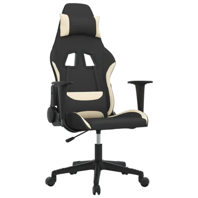Immagine prodotto di Sedia da Gaming Nero e Crema in Tessuto