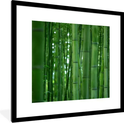 Produktbild von MuchoWow® Gerahmtes Poster Arashiyama-Bambuswald aus der Nähe 40x40 cm - Poster mit Schwarzem Bilderrahmen Wandposter Rahmen Foto Bilder - Poster - Plakat im Rahmen