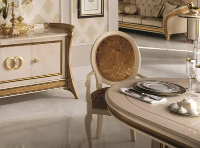 Produktbild von Stuhl Design Wohnzimmer Esszimmer Holz Stühle Polster Armlehne arredoclassic