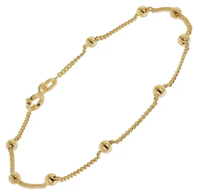 trendor 21661 Damen-Armband 925 Silber Vergoldet Kugelkette 18,5 cm 1