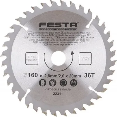 Productafbeelding van FESTA SK 160/2.8/20mm zaagblad, 36 tanden, artikelnummer 22311
