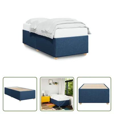 Produktbild von The Living Store Bettgestell Blau 100x200 cm Stoff