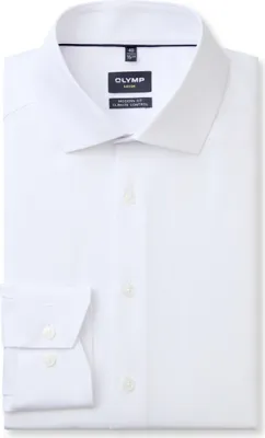 Produktbild von Olymp Businesshemd Luxor Modern Fit normale Passform weiß einfarbig Baumwolle