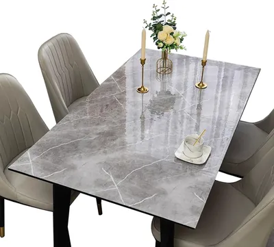Produktbild von Wasserdichte PVC-Tischdecke in Grau mit Marmoroptik 70 x 120 cm