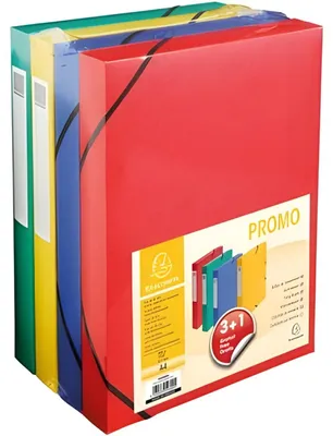 Produktbild von EXACOMPTA Sammelbox Promo Pack 3+1 40 mm farbig sortiert aus Karton 4 Boxen
