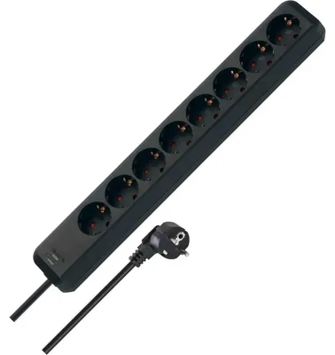Obrázek produktu pro Brennenstuhl 1159300015, 5 m, Vnitřní, IP20, Černá, 8 AC zásuvky / AC zásuvek, 230 V