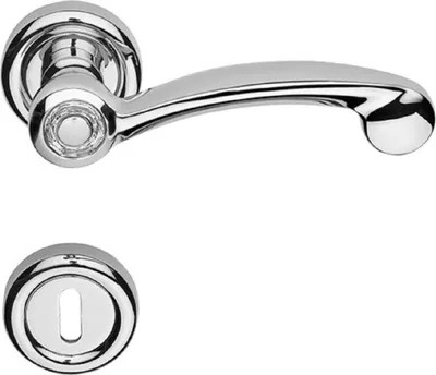 Produktbild von Casa Padrino Luxus Türgriff Set Silber 14,5 x H. 5 cm - Moderne Türklinken mit Swarovski Kristallglas - Luxus Qualität -  Italy